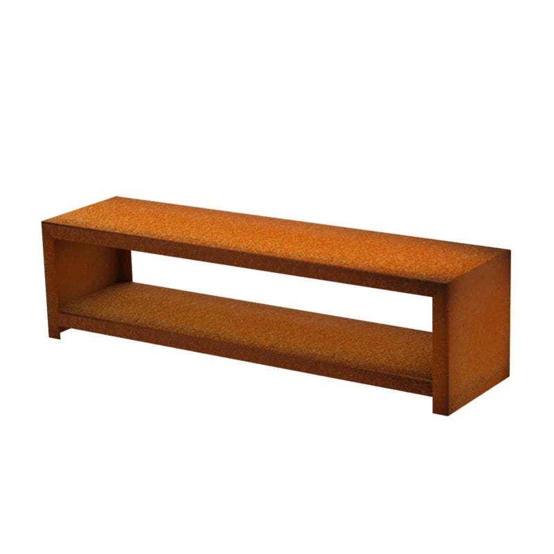 Banc en Corten 3mm + stockage bûches